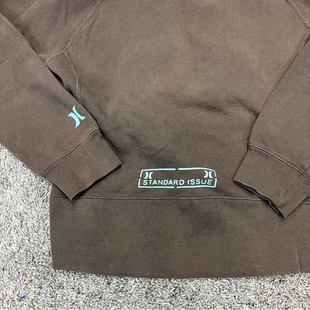 Vintage y2k Hurley sweatshirt womens medium brown blue hoodie surf skate‎ grunge - Picture 5 of 9